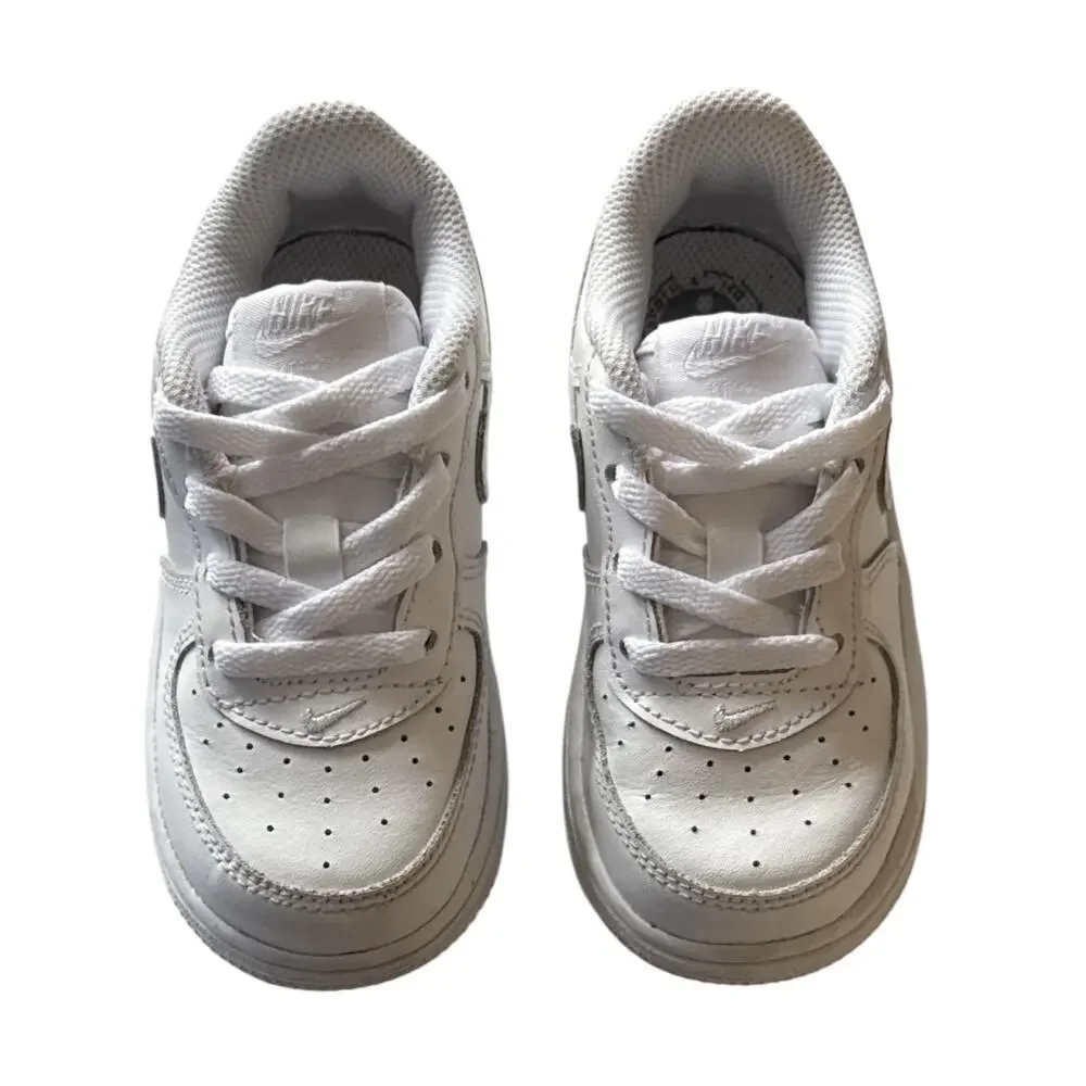 Nike Air Force 1 Low Toddler Kids 7C White Athletic Leather Sneakers 314194-117